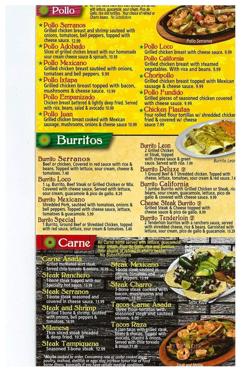 Menu page 2