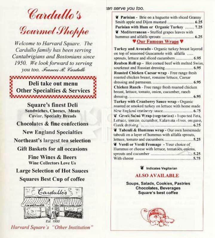 Menu page 1