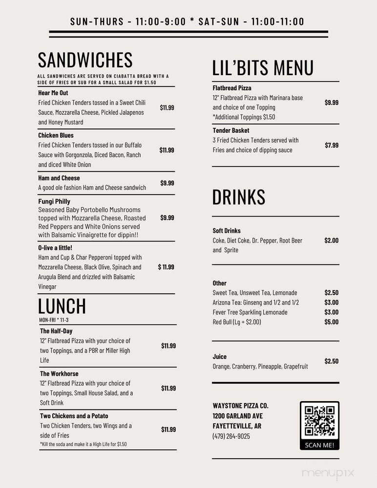 Menu page 1