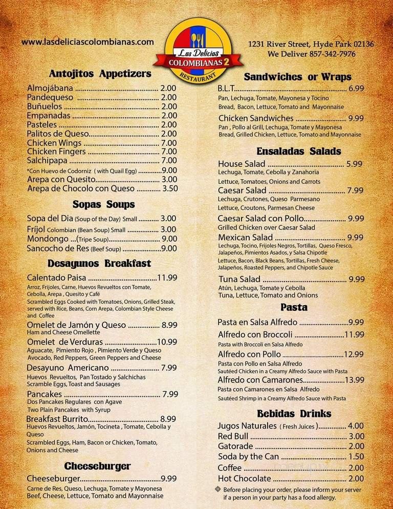 Menu page 1