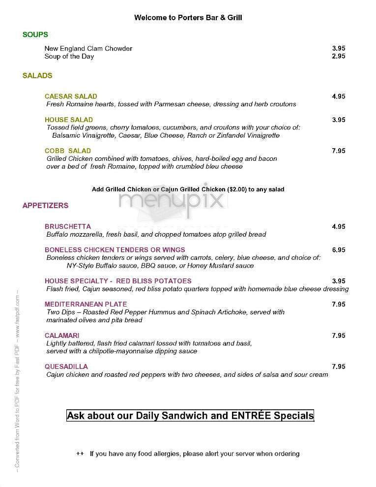 Menu page 1