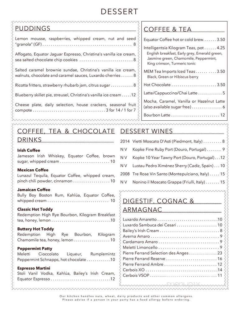 Menu page 1