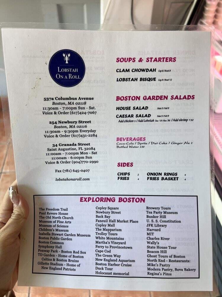 Menu page 1