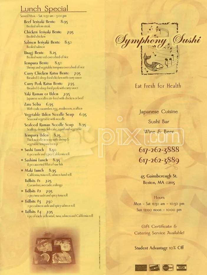 Menu page 1