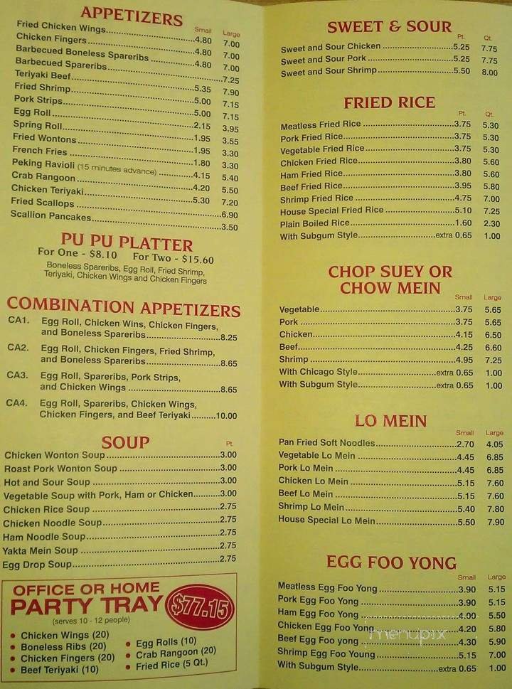 Menu page 1