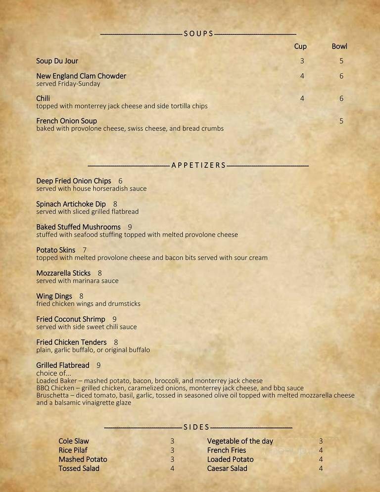 Menu page 1