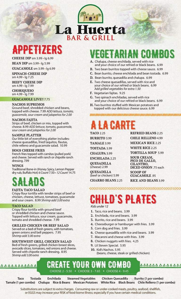 Menu page 1