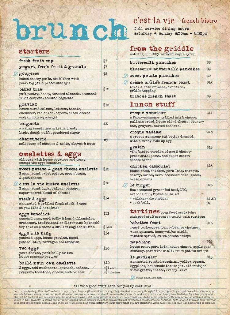 Menu page 1