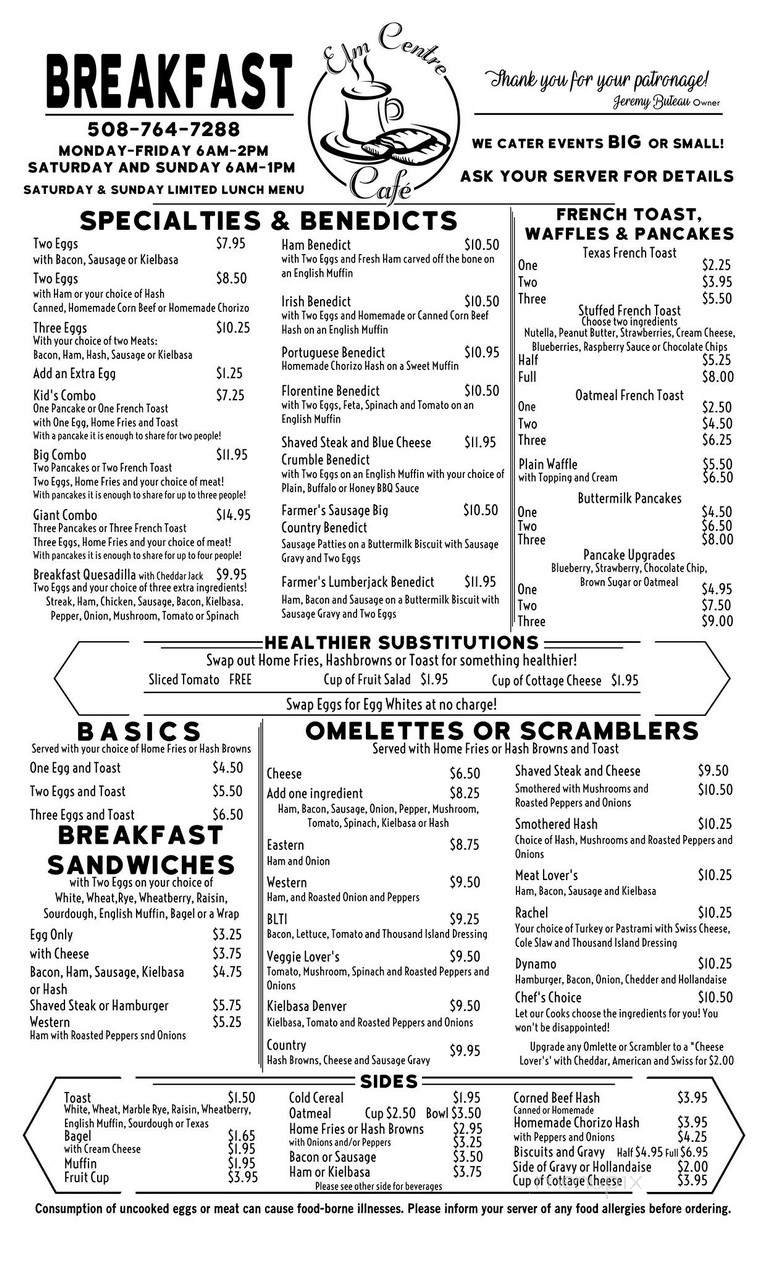 Menu page 1