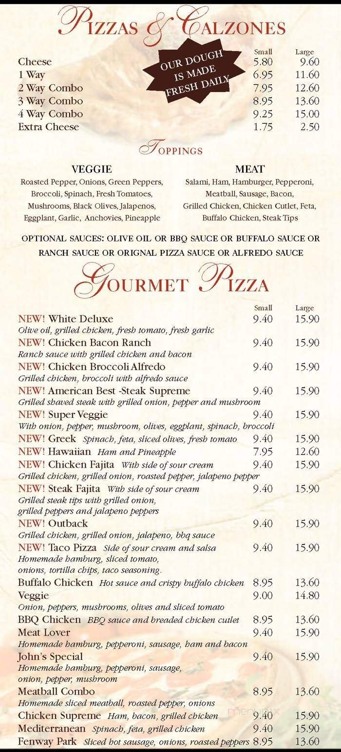 Menu page 1