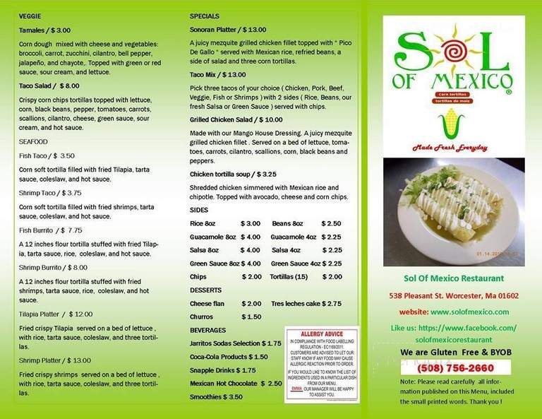 Menu page 1