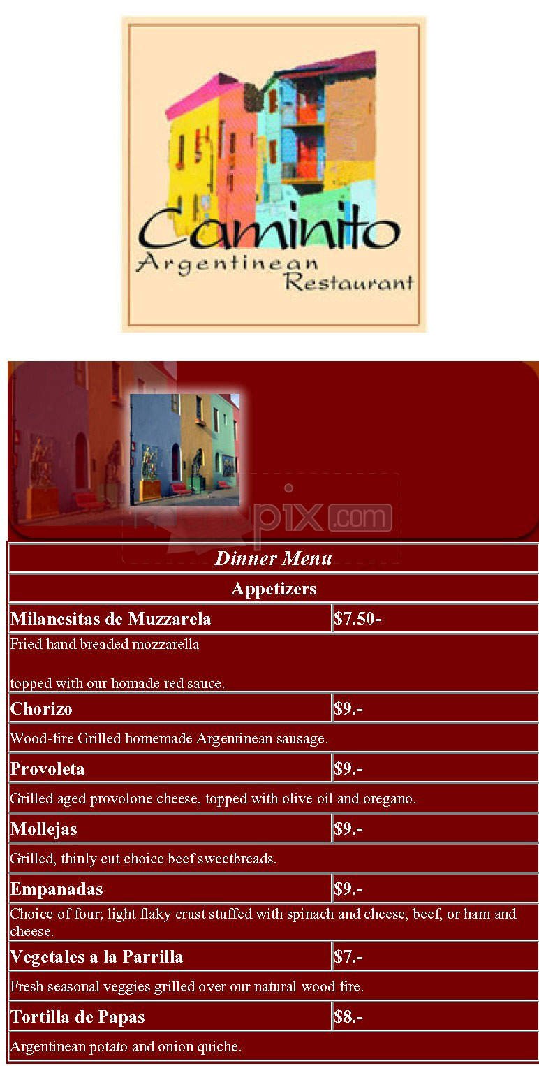 Menu page 1