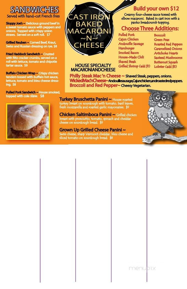 Menu page 1