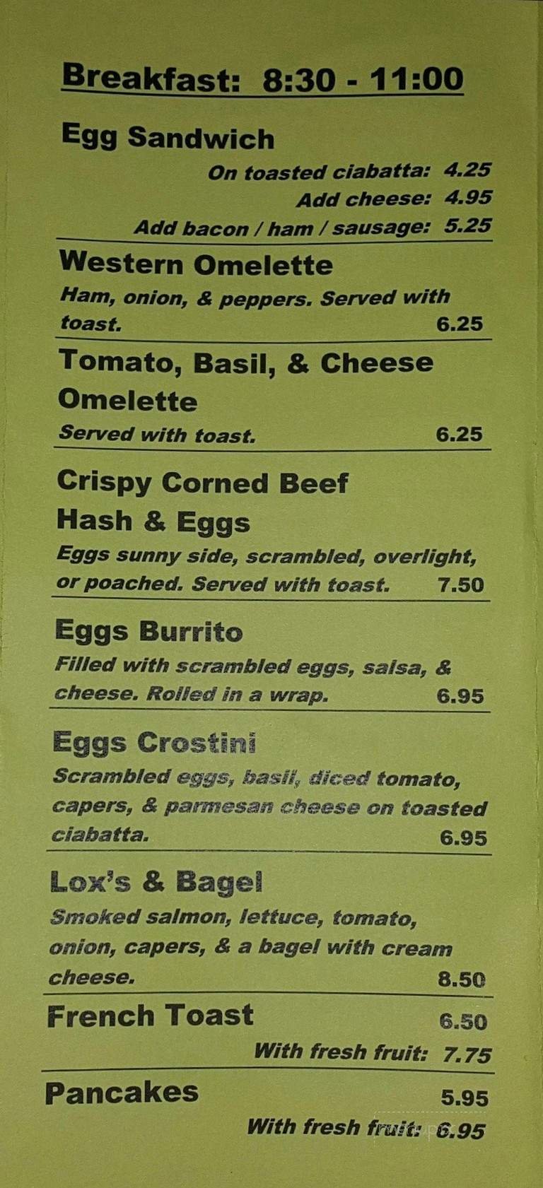 Menu page 1