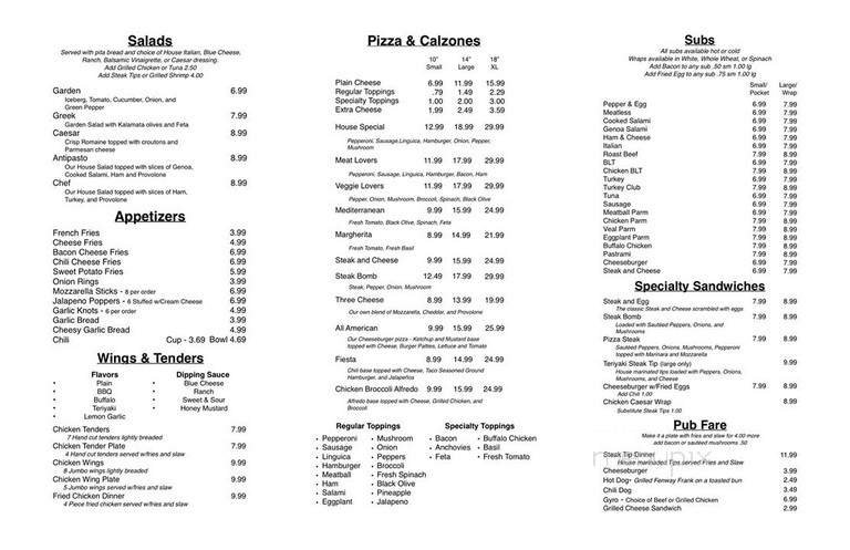 Menu page 1