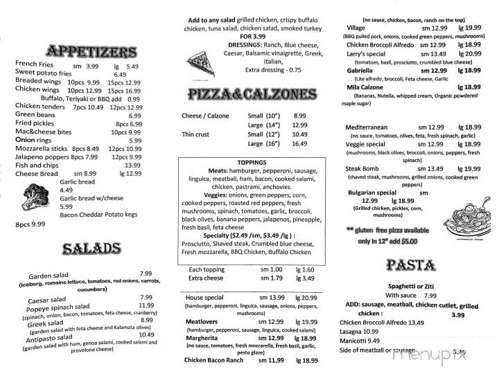 Menu page 1
