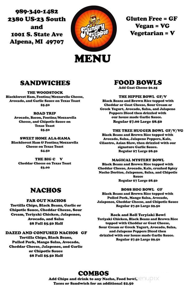 Menu page 1
