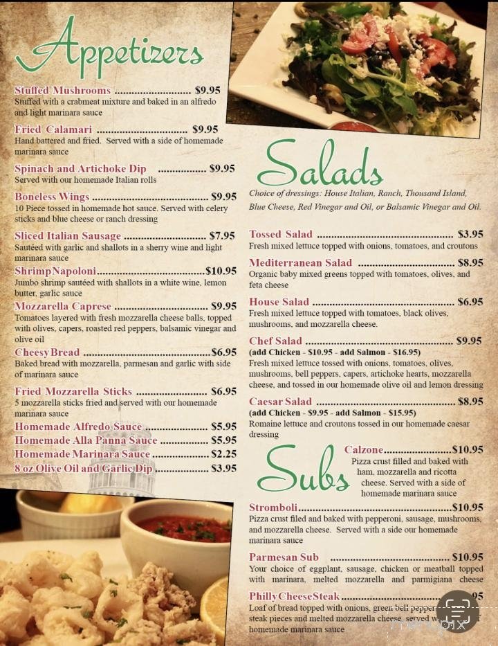 Menu page 1
