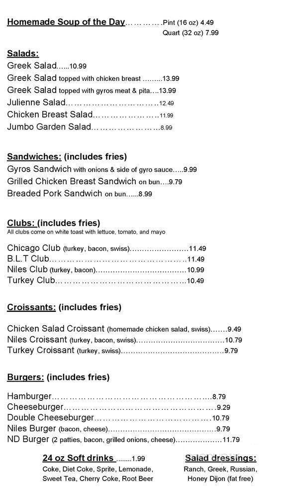 Menu page 1
