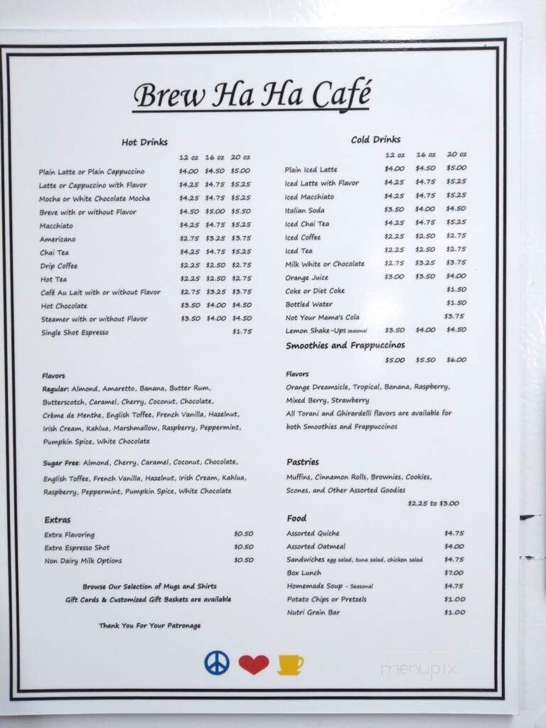 Menu page 1