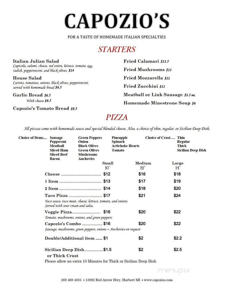 Menu page 1