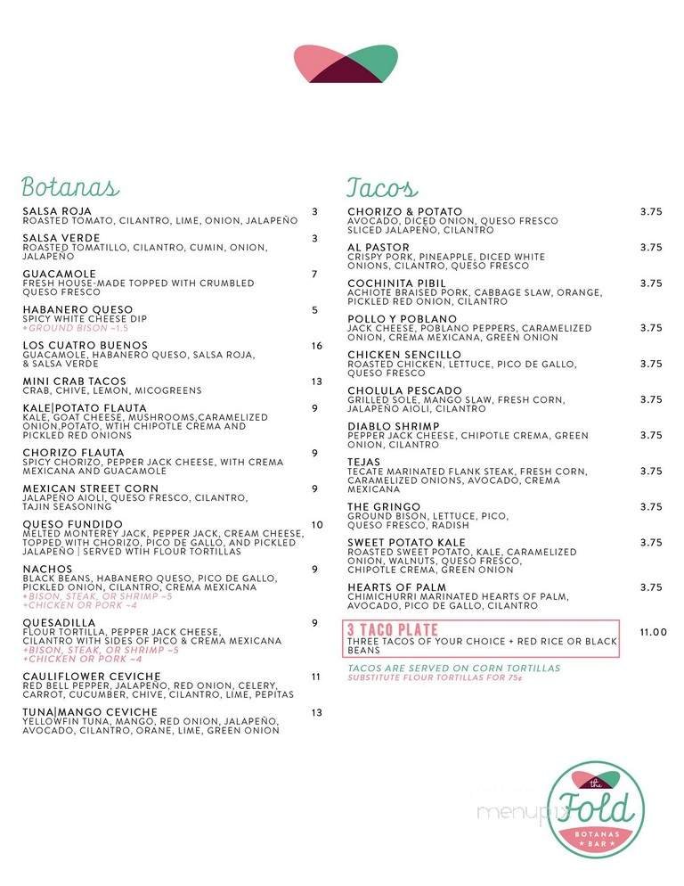 Menu page 1
