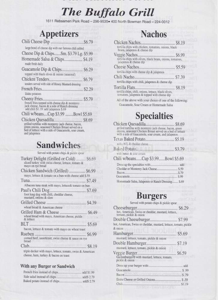 Menu page 1