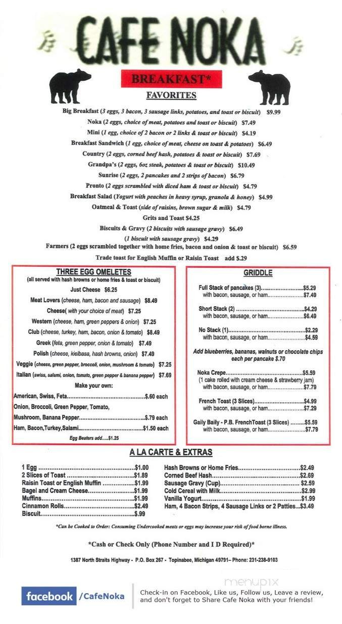 Menu page 1