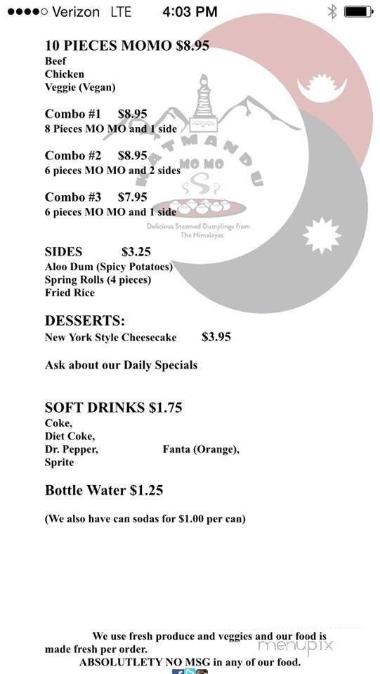 Menu page 1