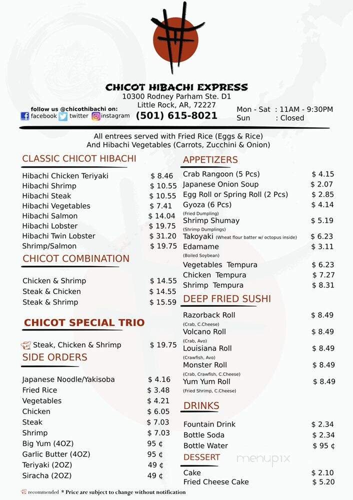 Menu page 1