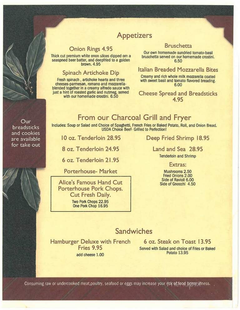 Menu page 1