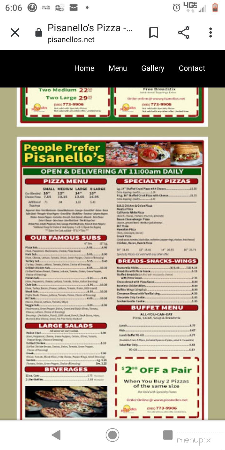 Menu page 1