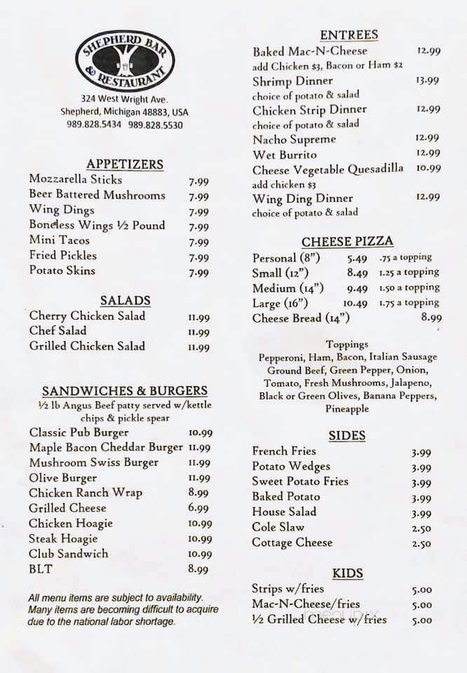 Menu page 1