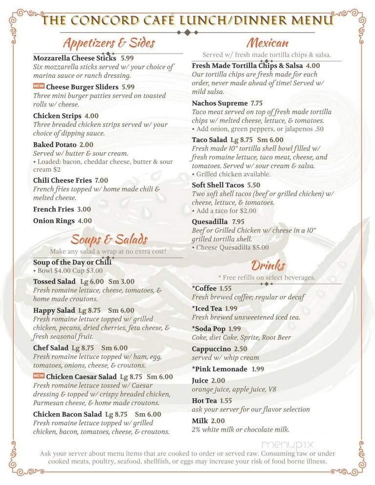 Menu page 1
