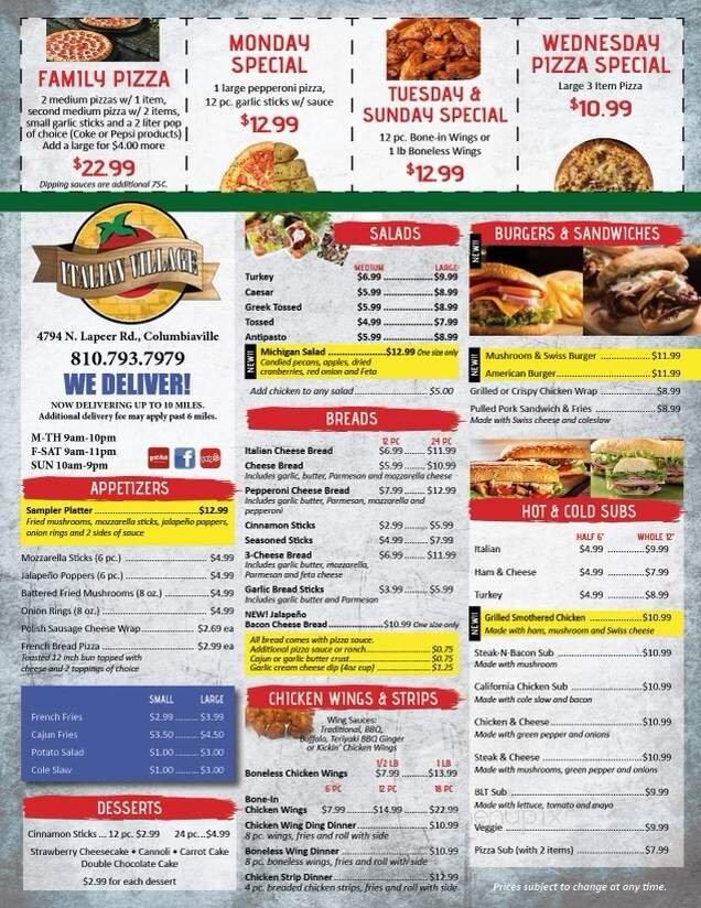Menu page 2