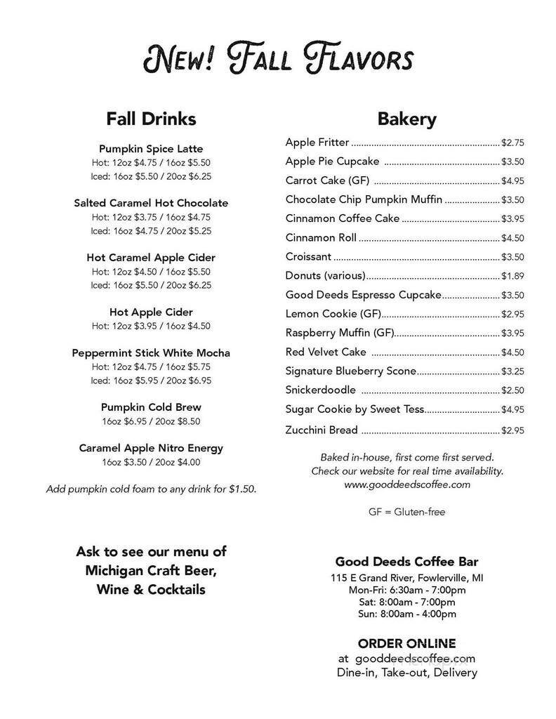 Menu page 1