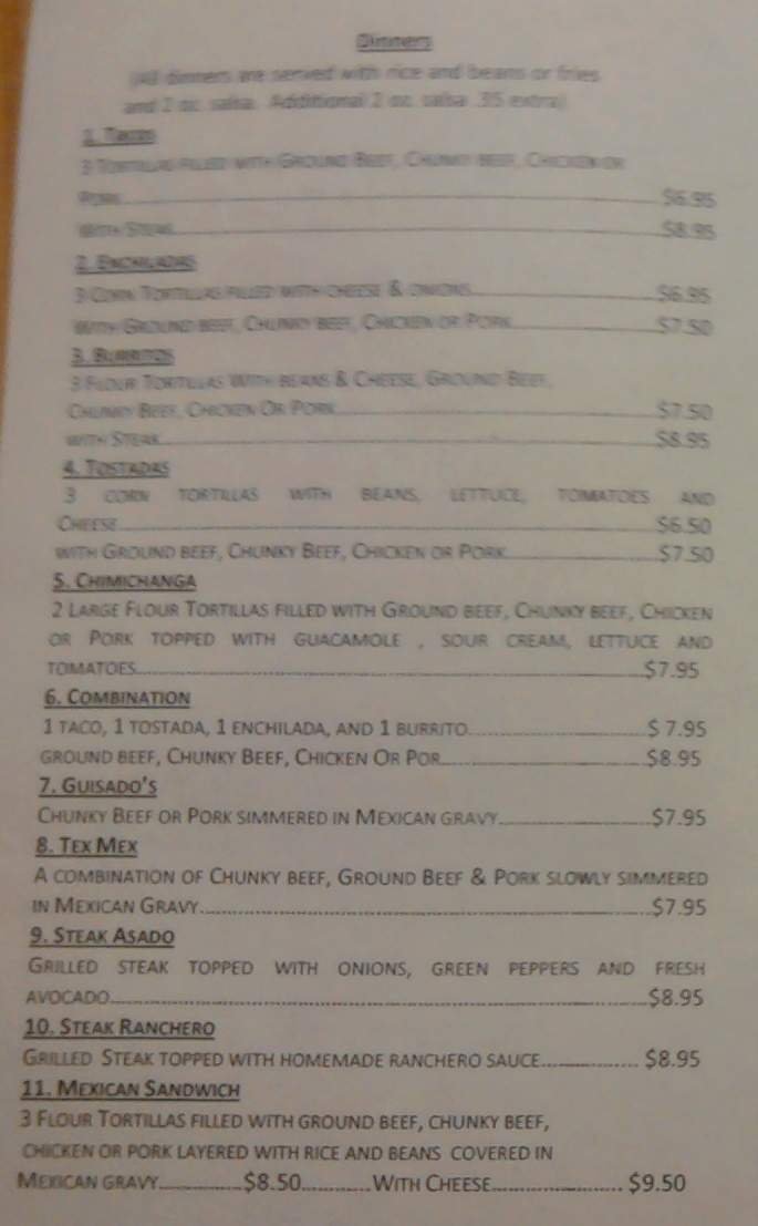 Menu page 1