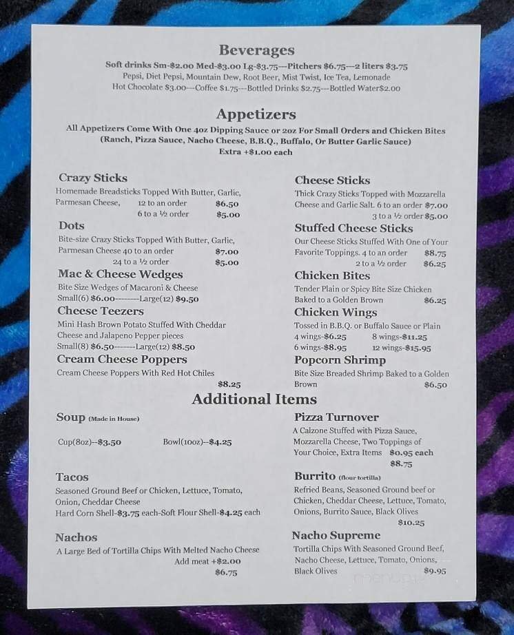 Menu page 2