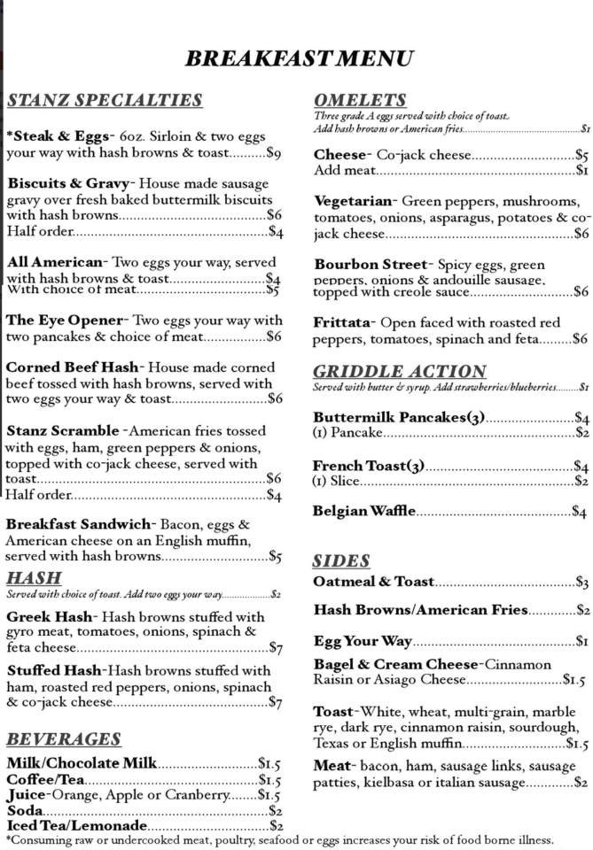 Menu page 1