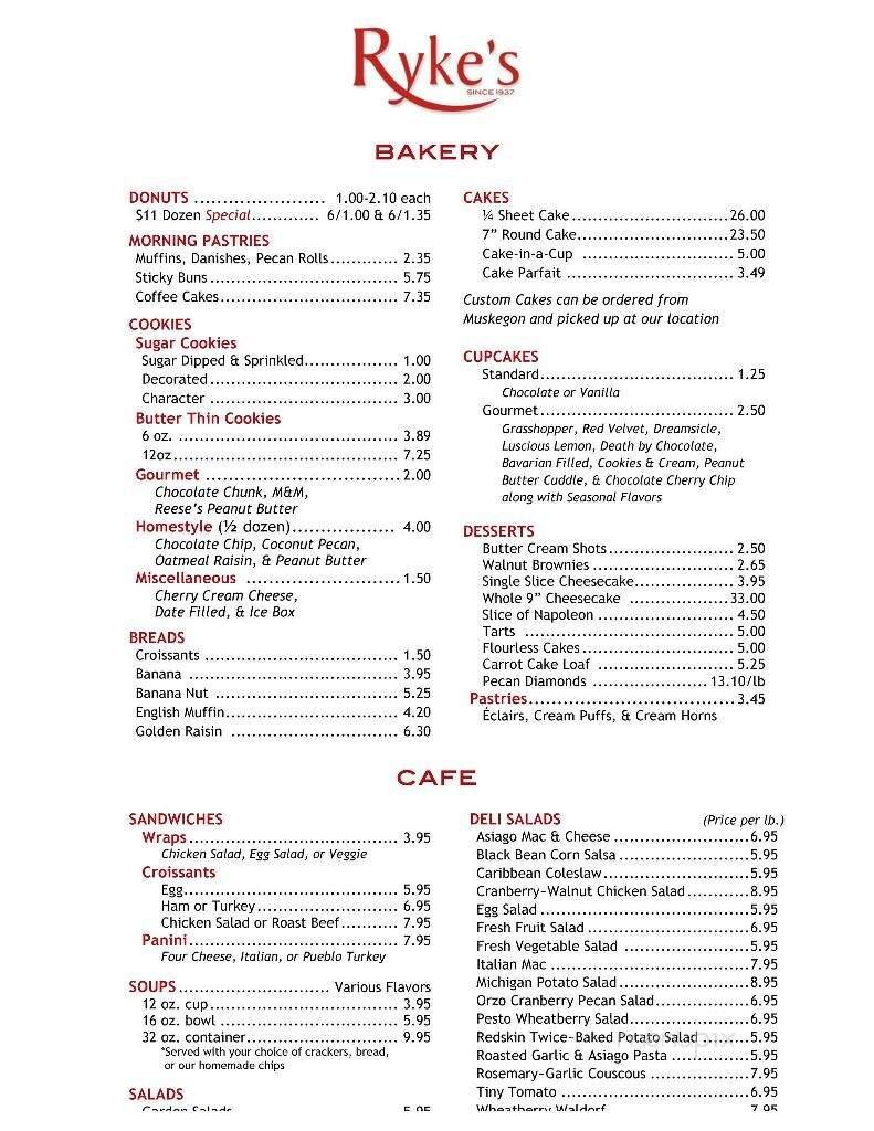 Menu page 1