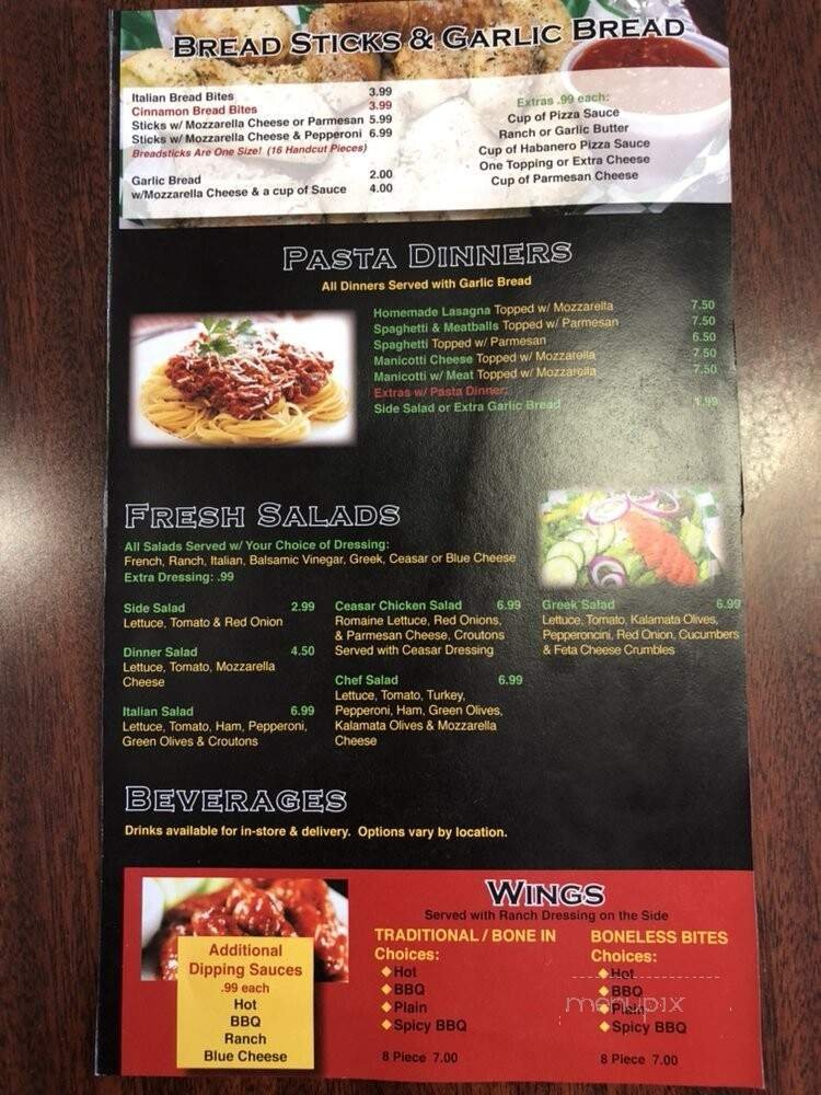 Menu page 1