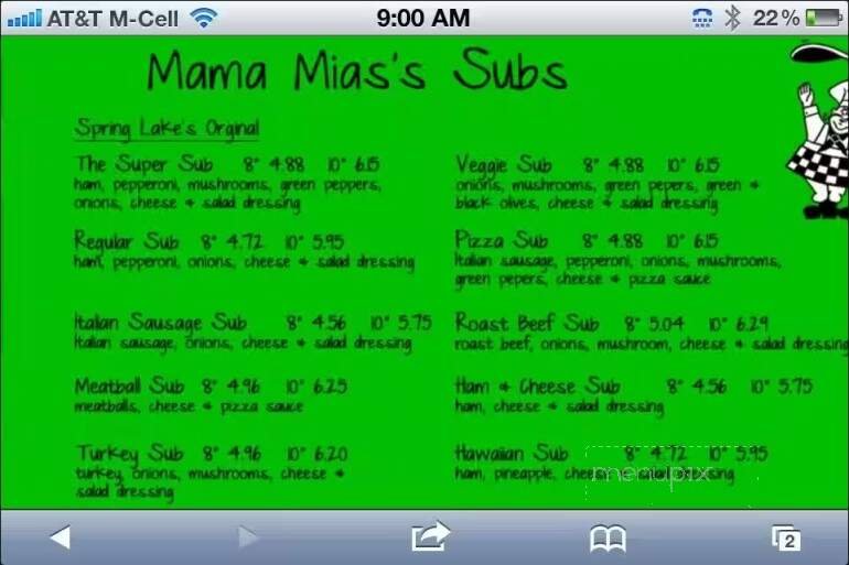 Menu page 1