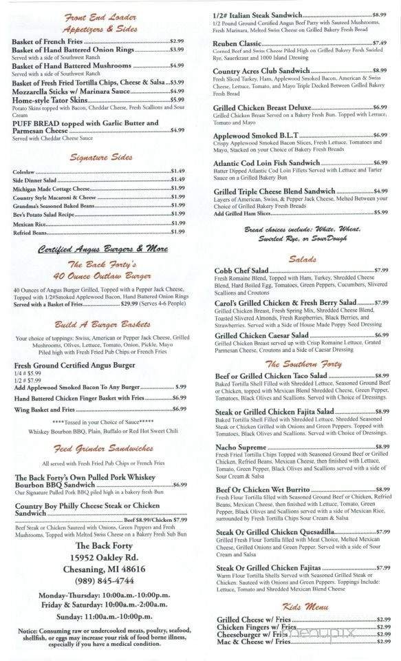 Menu page 1