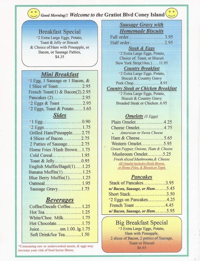 Menu page 1
