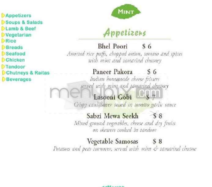 Menu page 1