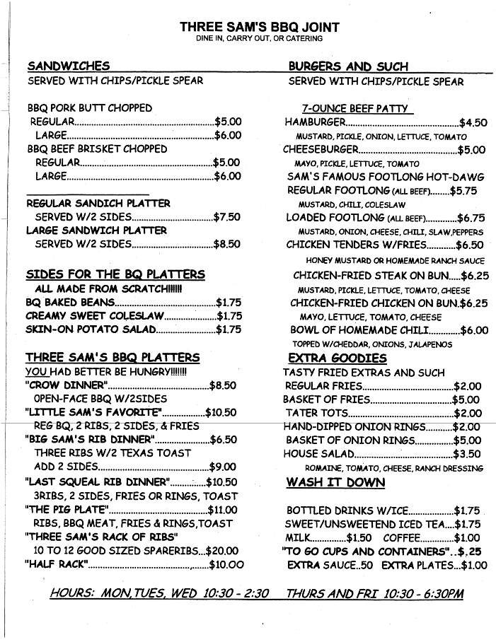 Menu page 1