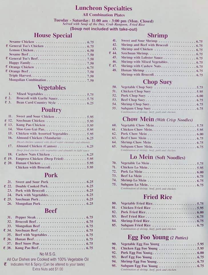 Menu page 1