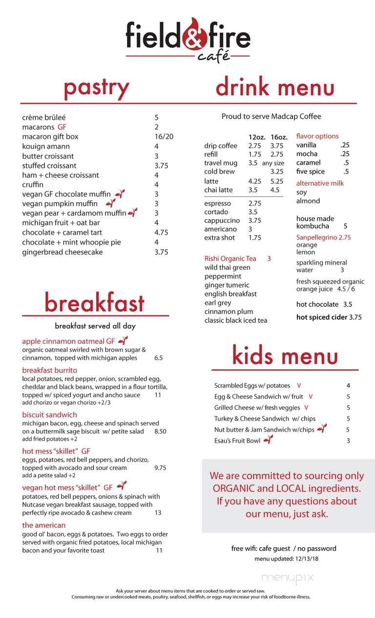 Menu page 1