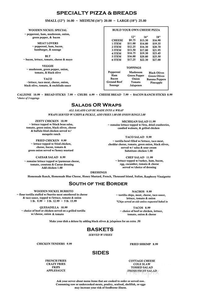 Menu page 1