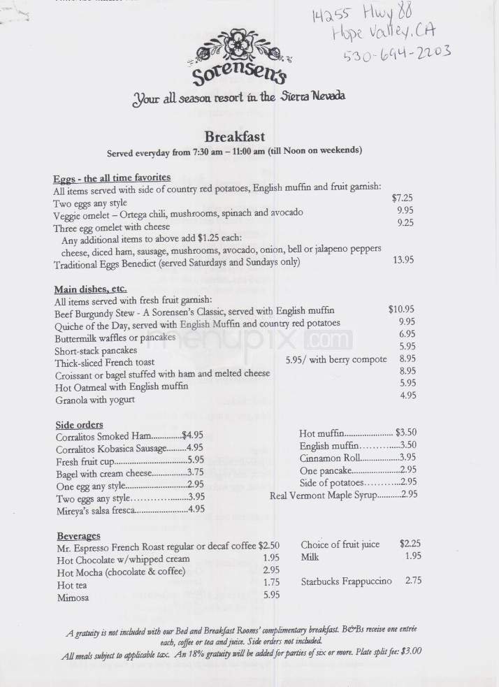 Menu page 1